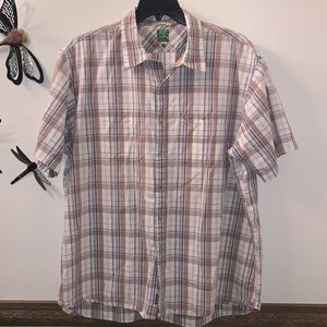 Timberland Plaid Button Up Shirt Mens Short Sleeve Skate Streetwear| XXL